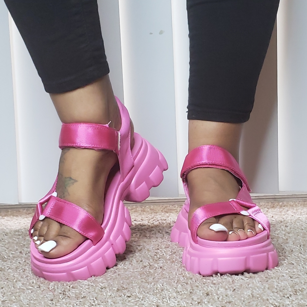 2/$15* Pink chunky sole sandals